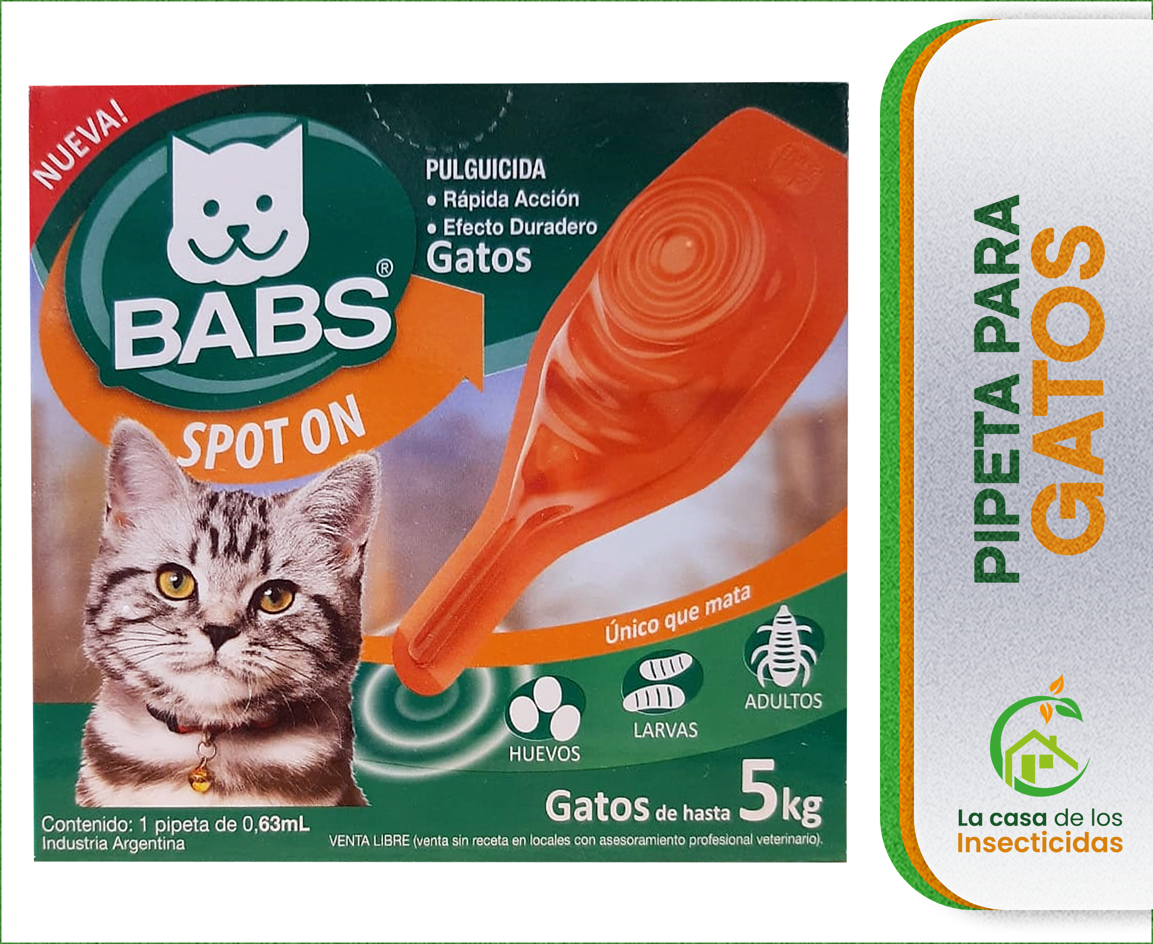 Babs Spot On Pipeta Gatos hasta 5 kg.